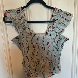 NWT Hill House Paz Top in Pond Floral